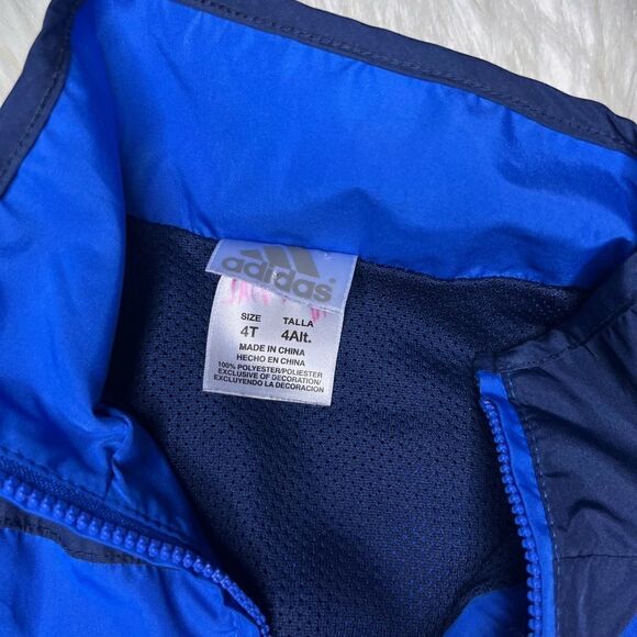 Adidas blue/navy windbreaker sz 4T - Picture 2 of 3